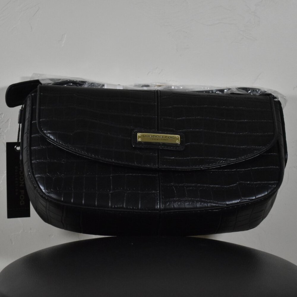 London Fog Black Leather Shoulderbag